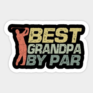 Vintage Best Grandpa By Par Funny Golfing Golf Player Sticker